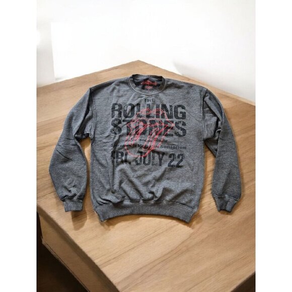 New Womens Rolling Stones Band July 22 Sweatshirt Gray Long Sleeve Pullover S, M - Picture 1 of 4